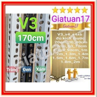 (dài 170cm) thanh sắt v lỗ 3x3cm v3 DÀY ⭐1.6MM ĐỦ⭐ ( BAO KẸP THƯỚC)  sơn tĩnh điện dài 1.7m