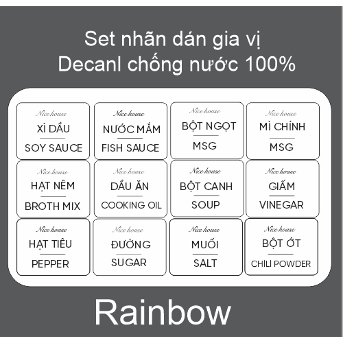 Tem Nhãn Dán Hũ Đựng Gia Vị, Muối, Bột Ngọt, Hạt Nêm
