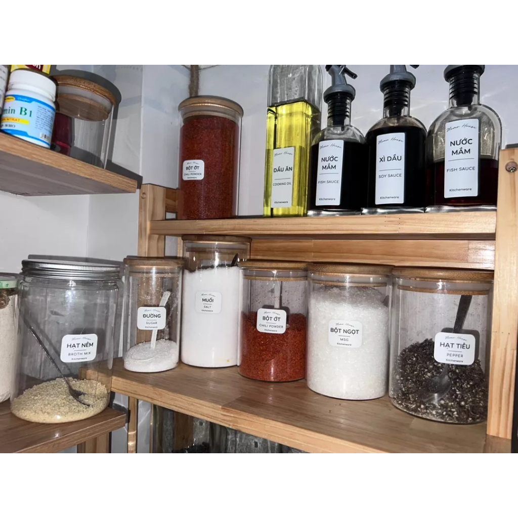 Tem Nhãn Dán Hũ Đựng Gia Vị, Muối, Bột Ngọt, Hạt Nêm