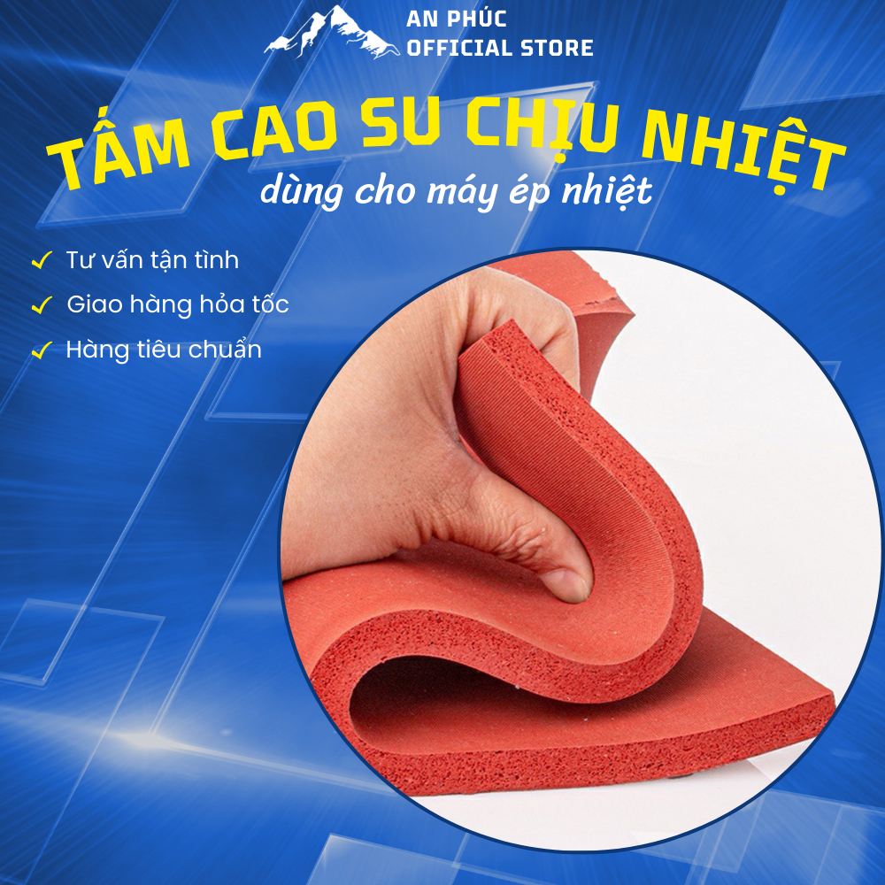 Tấm lót cao su chịu nhiệt - Silicon chịu nhiệt cho máy ép nhiệt khổ 38x38 33x45 38x45 40x50 40x60 60x80