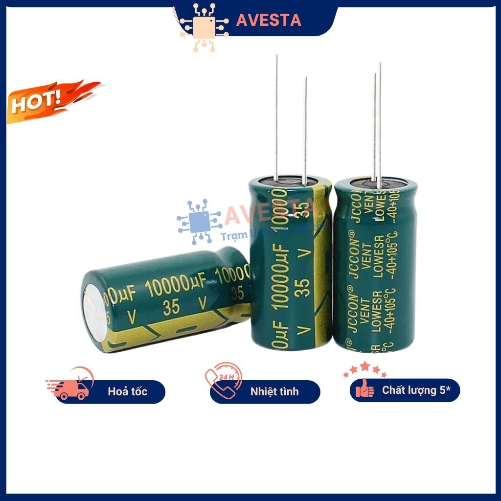Tụ hóa 35V 10000uF 18x45mm tần số cao Avesta