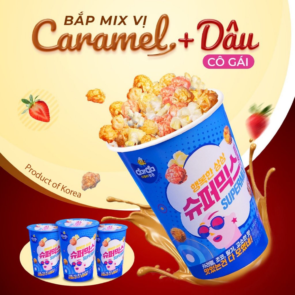 Bắp Rang Bơ Caramel Super Mix Hàn Quốc Darda 55g