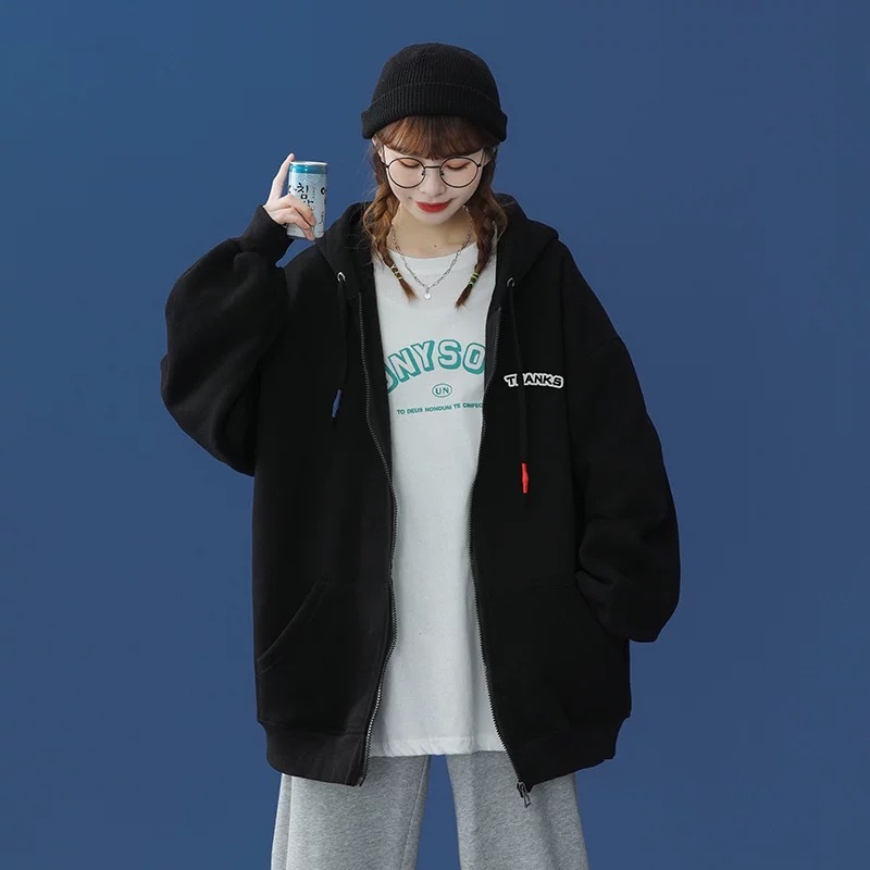 Áo Hoodie Zip Nam Nữ 1990live Mũ To, Áo nỉ form rộng Unisex.