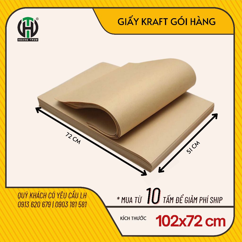 Giấy xi măng, giấy kraft gói hàng, gói quà hoặc làm mẫu thiết kế rập trong ngành may KT: 102x72cm