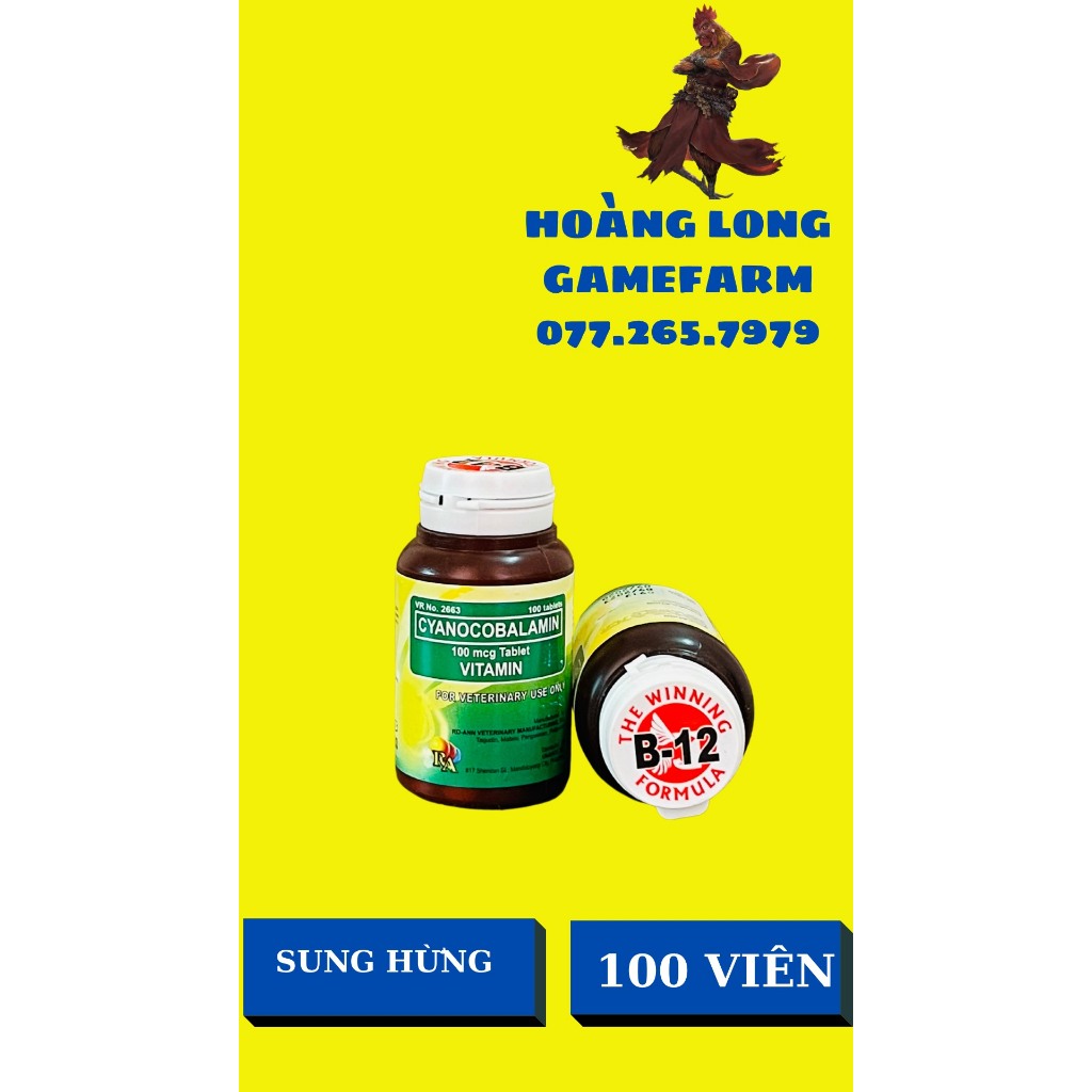 Vitamin B12 Formula dành cho gà đá