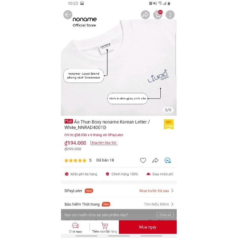 Thun no.name | trắng 169