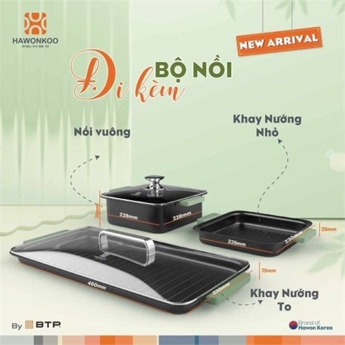 Bếp từ đôi Inverter Hawonkoo MCEH-200-II đi Kèm Bộ Nồi Cao Cấp, Công Suất 2800W | Hàng chính hãng