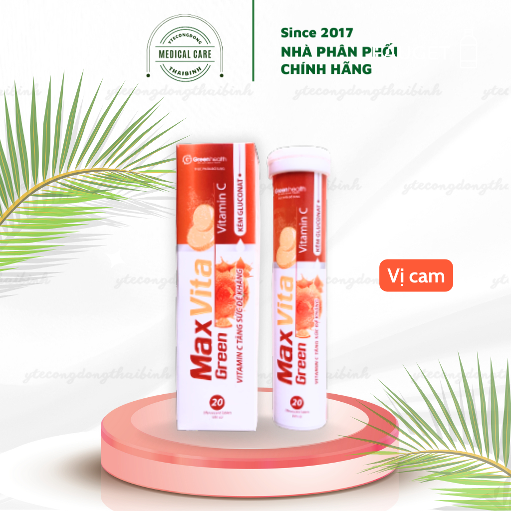 Viên C sủi MAXVITA viên C xủi BỔ SUNG vitamin C giải nhiệt tăng đề kháng thanh nhiệt mát gan xê xủi  tuýp 20 viên