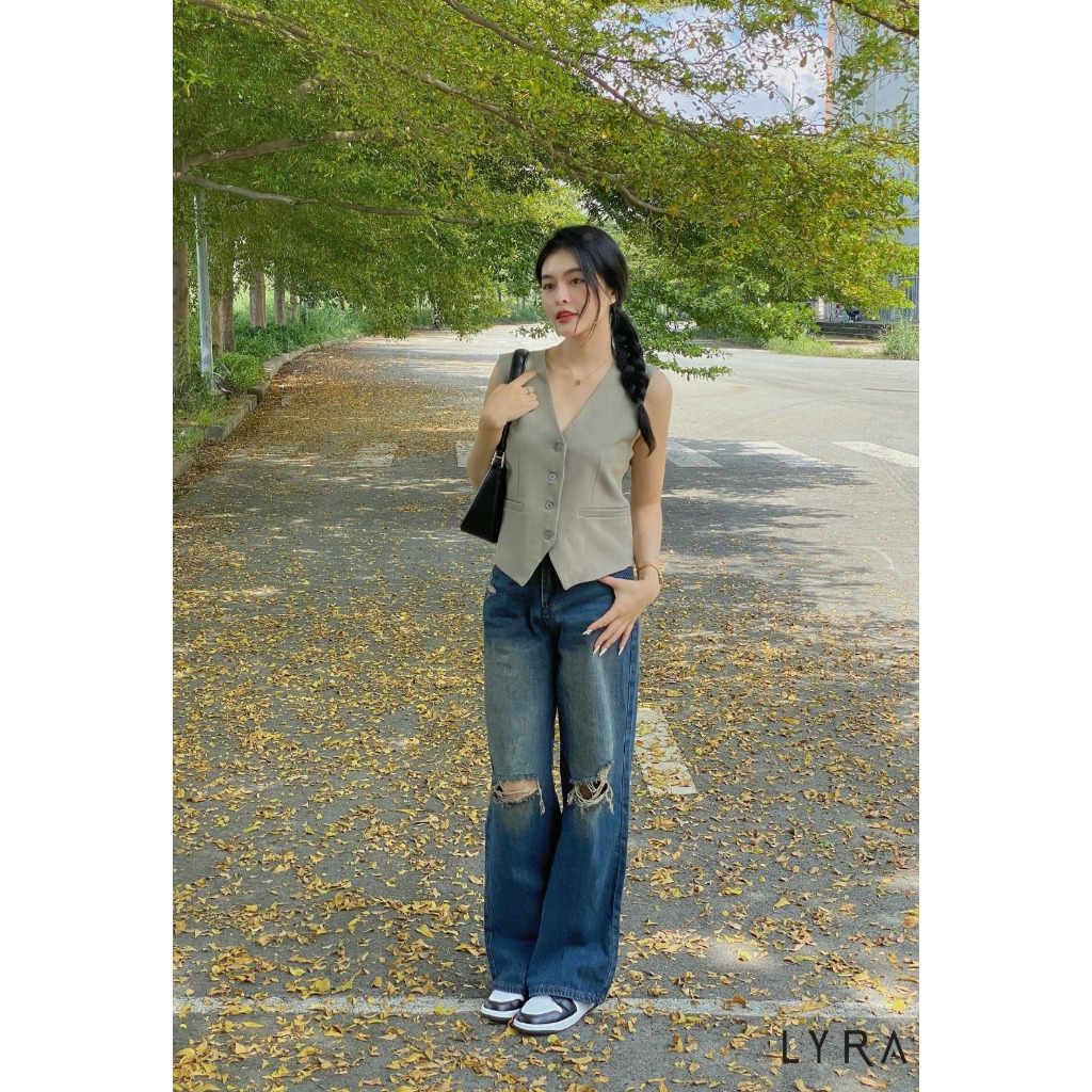 LYRA Áo gile chất thô Hàn, vạt trước chéo thời trang phong cách trẻ trung, cá tính - CSYAC0187