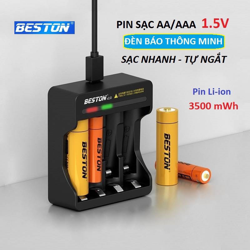 Combo sạc và pin 1.5v pin sạc AA AAA 1.5v dung lượng cao