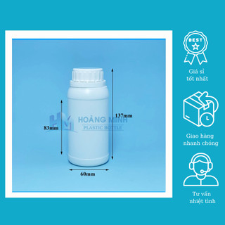 Chai Nhựa HDPE Trắng Nắp Vặn Bảo Hiểm 250ml Loại dày