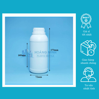 Chai Nhựa HDPE Trắng Nắp Vặn Bảo Hiểm 500ml Loại dày