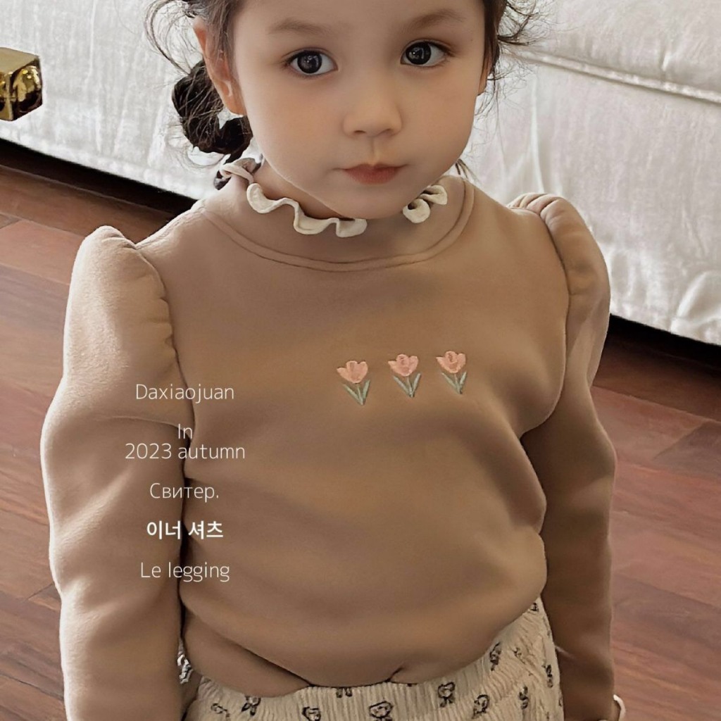 D9144-ÁO NỈ HOA BÉ GÁI