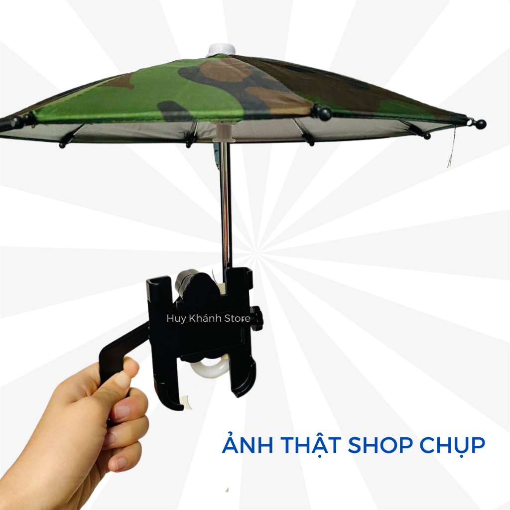 Dù mini che mưa nắng dành cho điện thoại trên giá đỡ xe máy chống thấm nước chống nóng siêu tiện lợi Huy Khánh Store