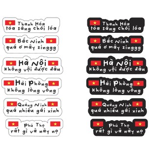 Tem dán xe 63 tỉnh thành | team decal hình dán sticker biển số xe máy ô tô xe điện chống nước