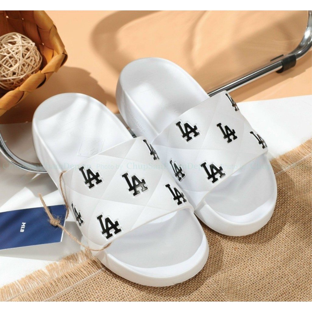 Dép đúc quai ngang LA MLB sơn logo cao cấp Hàng Chuẩn 1:1 chất liệu cao cấp siêu phẩm FULL BOX
