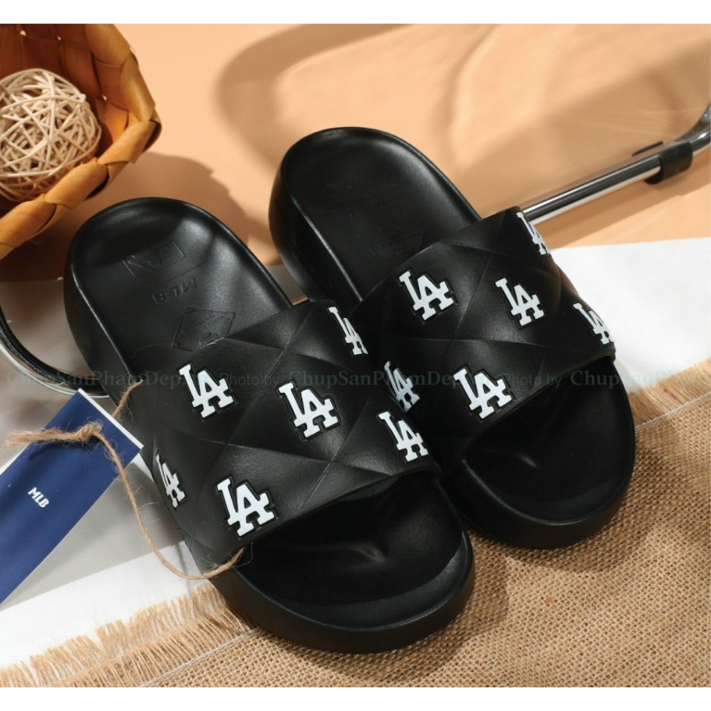 Dép đúc quai ngang LA MLB sơn logo cao cấp Hàng Chuẩn 1:1 chất liệu cao cấp siêu phẩm FULL BOX