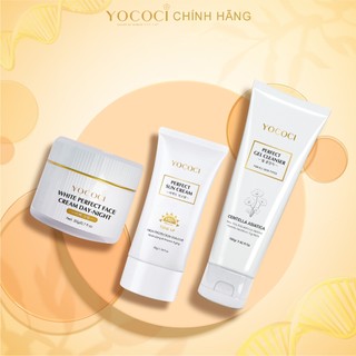 Bộ 3 Làm Sạch, Dưỡng Trắng, Chống Nắng Da Mặt YOCOCI Gồm 1 Gel Rửa Mặt 100g,1 Kem Face 20g & 1 Kem Chống Nắng 50g