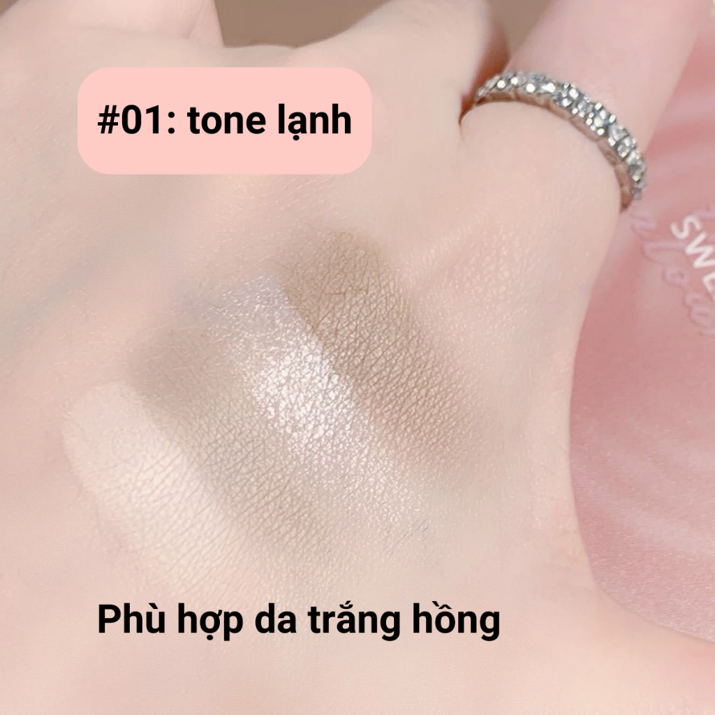 Phấn tạo khối bắt sáng highlight Sweet Mint 4 ô chất phấn mịn, tự nhiên dễ tán lâu trôi SM101