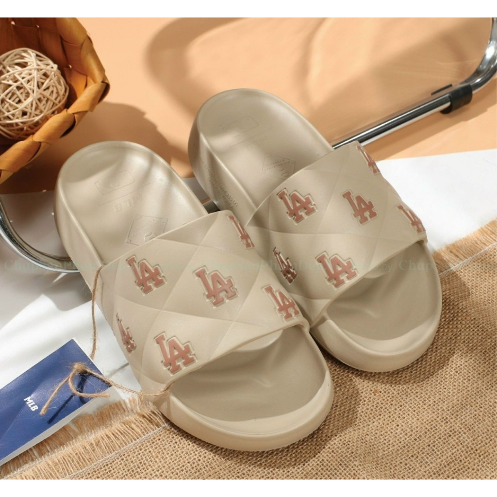 Dép đúc quai ngang LA MLB sơn logo cao cấp Hàng Chuẩn 1:1 chất liệu cao cấp siêu phẩm FULL BOX