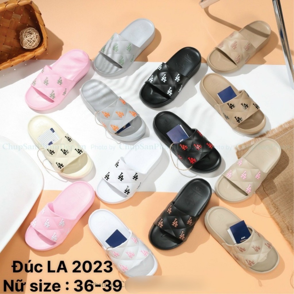 Dép đúc quai ngang LA MLB sơn logo cao cấp Hàng Chuẩn 1:1 chất liệu cao cấp siêu phẩm FULL BOX