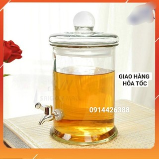 Bình thủy tinh có vòi 5 lít trụ trơn bình ngâm rượu ngâm hoa quả HÀNG LOẠI 1 DÀY ĐẸP