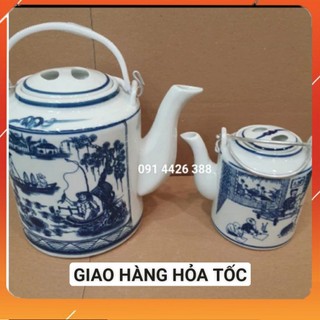 Ấm tích pha trà màu xanh 0.5 lít - 1.5 lít ấm sứ pha trà