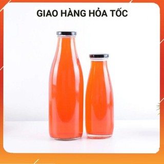 Chai thủy tinh 1 lít 500ml đựng sữa nắp thiếc chống tràn