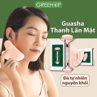 Thanh lăn massage mặt, guasha đá tự nhiên Greehop giúp làm thon gọn, nâng cơ tự nhiên