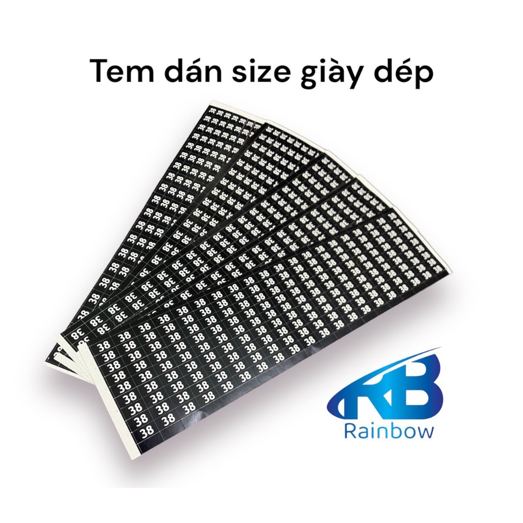 Miếng tem dán size giày dép