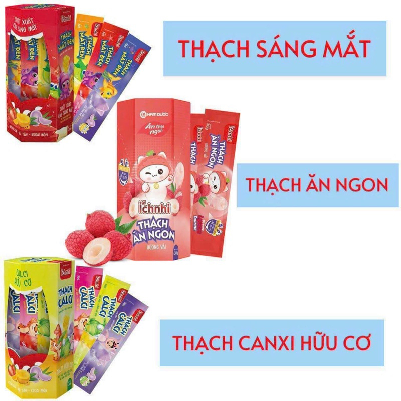 Thạch Ích Nhi ăn ngon -Bô sung calci -sáng mắt hộp 21 thanh