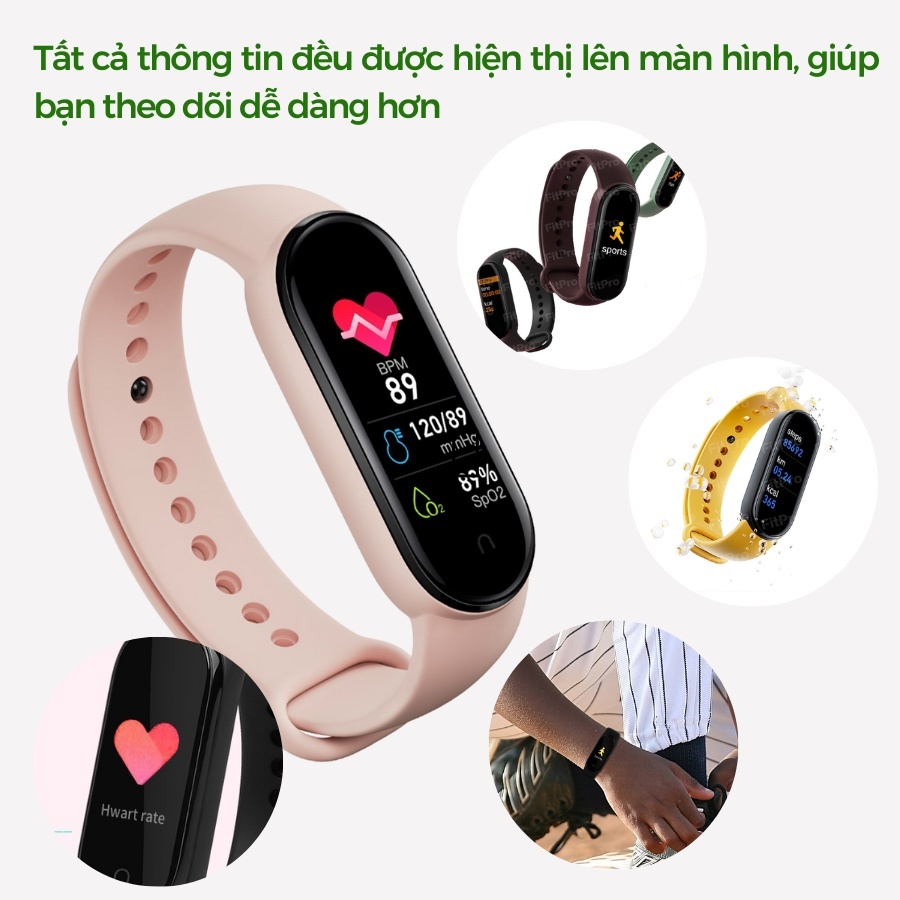 Đồng Hồ Thông Minh M7 Smart Band, Vòng Đeo Tay Thể Thao, Theo Dõi Sức Khỏe - Đo Nhịp Tim, Đổi Hình Nền, Chống Nước