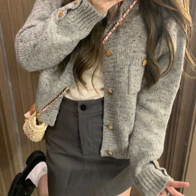 ÁO KHOÁC CADIGAN LEN XÁM Phong CÁCH HÀN QUỐC QC CAO CẤP