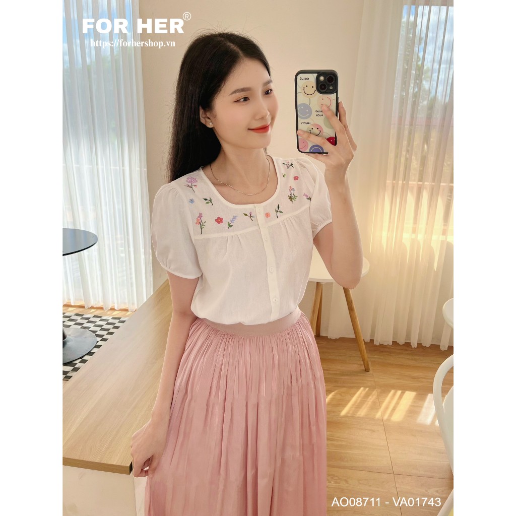 Áo kiểu FOR HER thêu hoa nhí AO0871