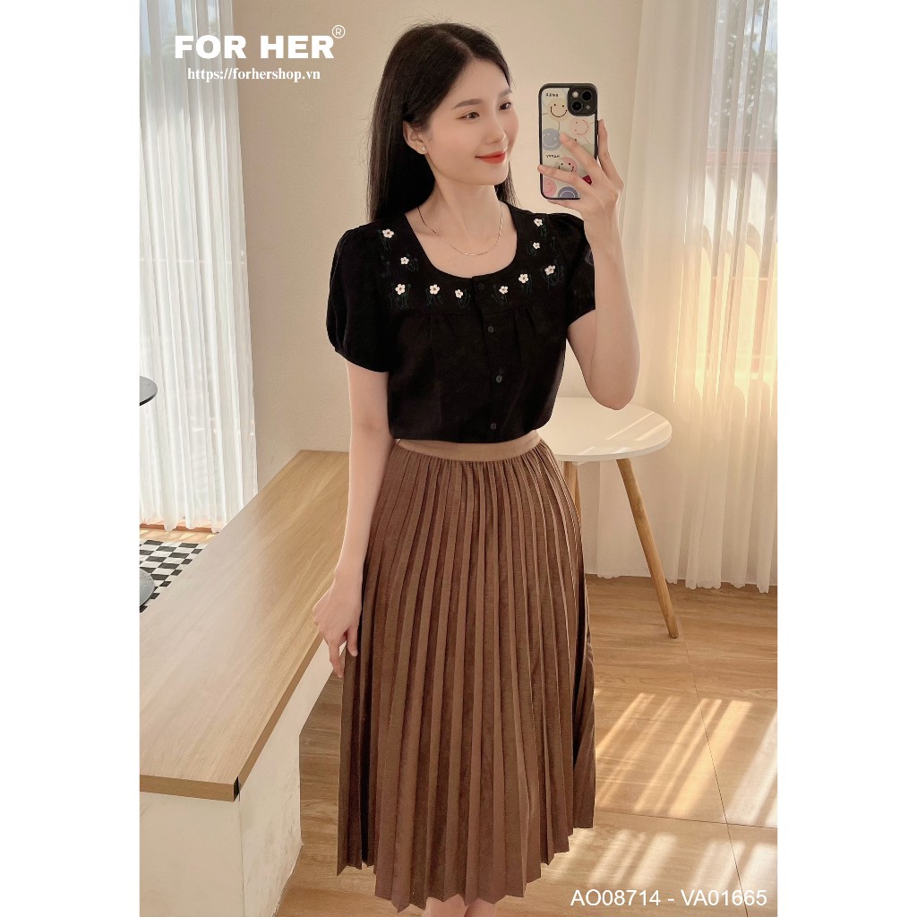 Áo kiểu FOR HER thêu hoa nhí AO0871