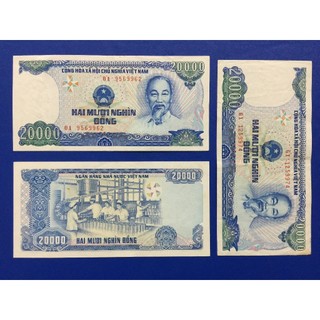 20 nghìn giấy cotton năm 1991 màu xanh ngày xưa