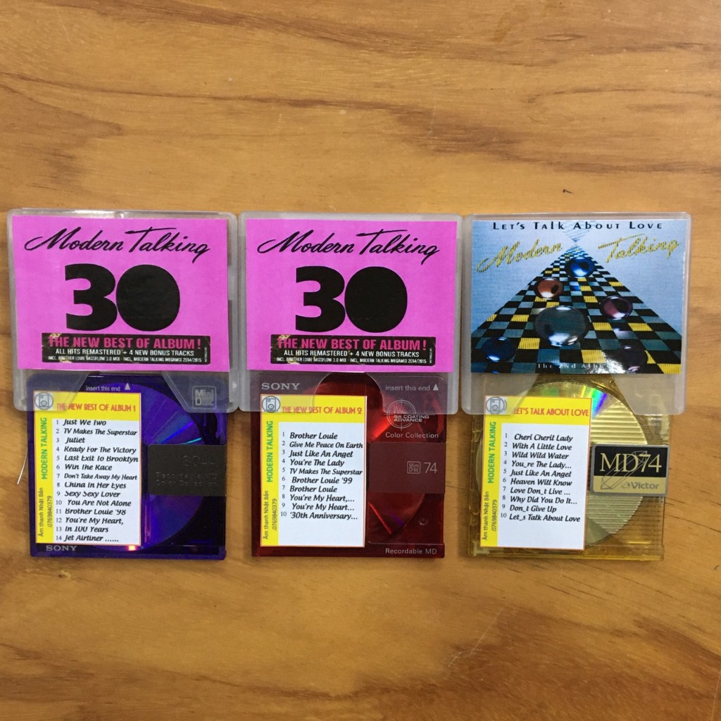 Bộ 3 Thiết bị lưu trữ MD Mini Disc nhạc ngoại Modern Talking chất lượng cao - MD chỉ dùng cho đầu máy MD của Nhật