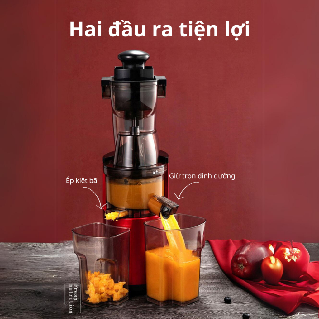 Máy Ép Chậm Công Nghiệp KAW Công Suất 150W, Ép Hoa Quả Trái Cây, Hàng Chính Hãng, Bảo Hành 12 Tháng