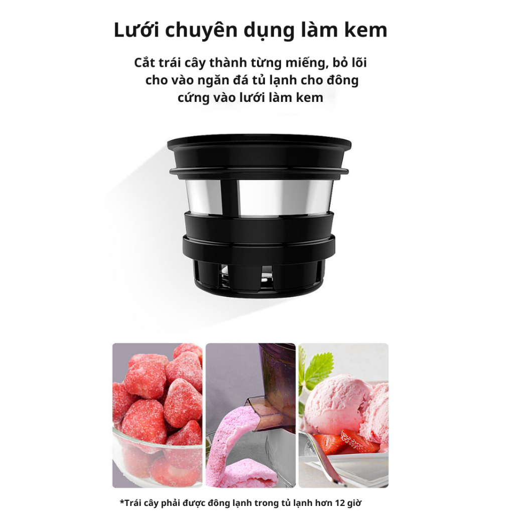 Máy Ép Chậm Công Nghiệp KAW Công Suất 150W, Ép Hoa Quả Trái Cây, Hàng Chính Hãng, Bảo Hành 12 Tháng