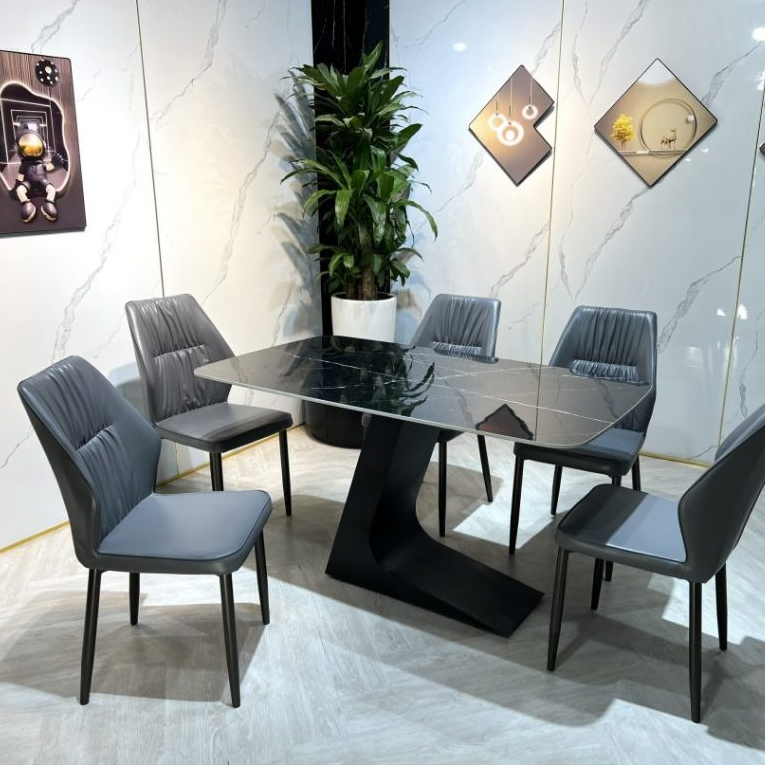 Bàn ăn mặt đá chân chữ L nhập khẩu