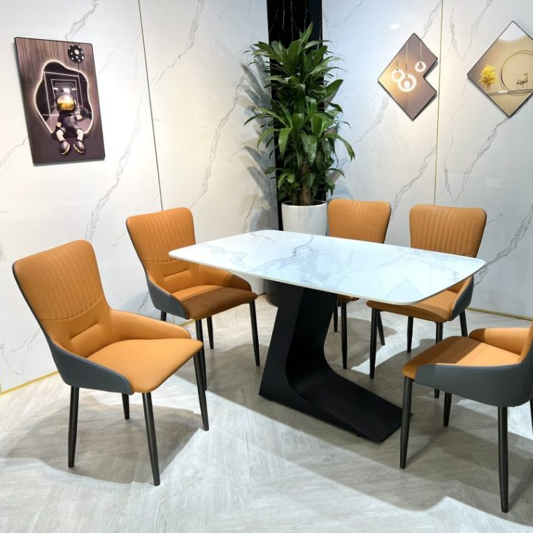 Bàn ăn mặt đá chân chữ L nhập khẩu