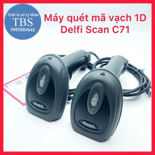 Máy quét mã vạch Delfi C71, máy quét mã vạch 1D Delfi kết nối có dây với máy tính qua cổng USB, máy quét mã vạch nhạy