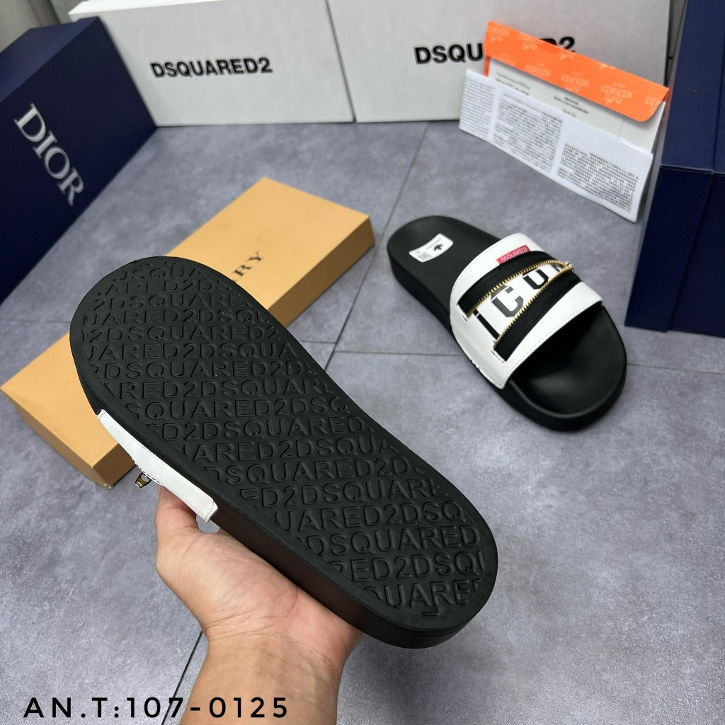 Dép Nam DSQ Khóa Chéo Mẫu Mới Nhất - Dép lê DSQ2 khóa Zip ICON hàng cực chất hot trend 2023