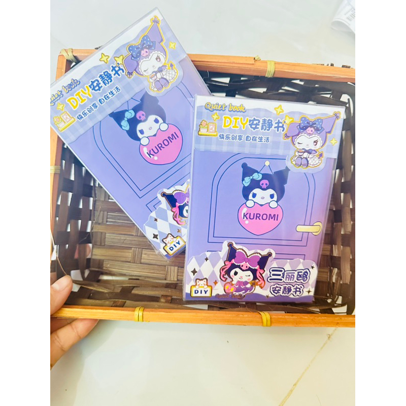 Đồ chơi cuốn sách yên tĩnh Sanrio Kuromi dành cho trẻ em bé trai bé gái, đồ chơi thủ công tự làm bằng tay không cần cắt