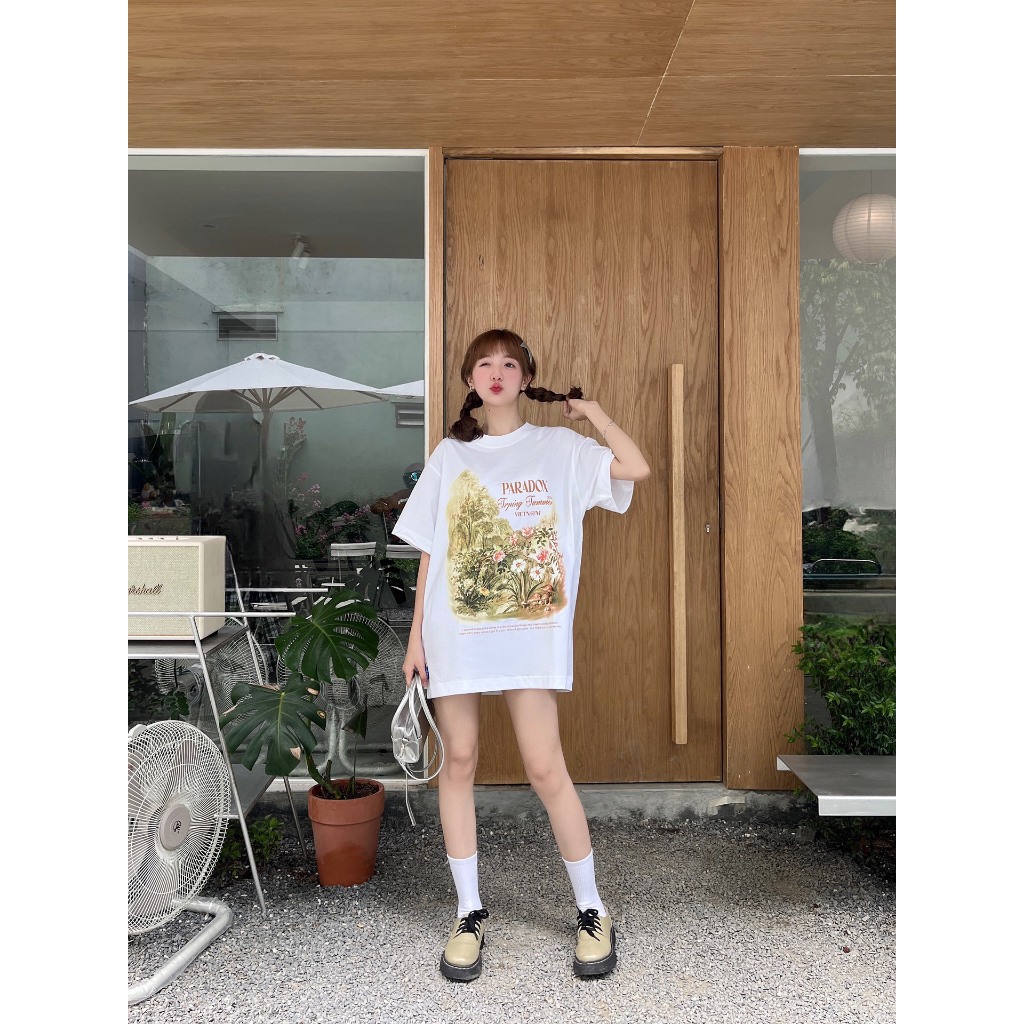 Áo thun form rộng Paradox tay lỡ - Unisex - In hình - THE GARDEN OF MEMORIES TEE - Trắng, Đen