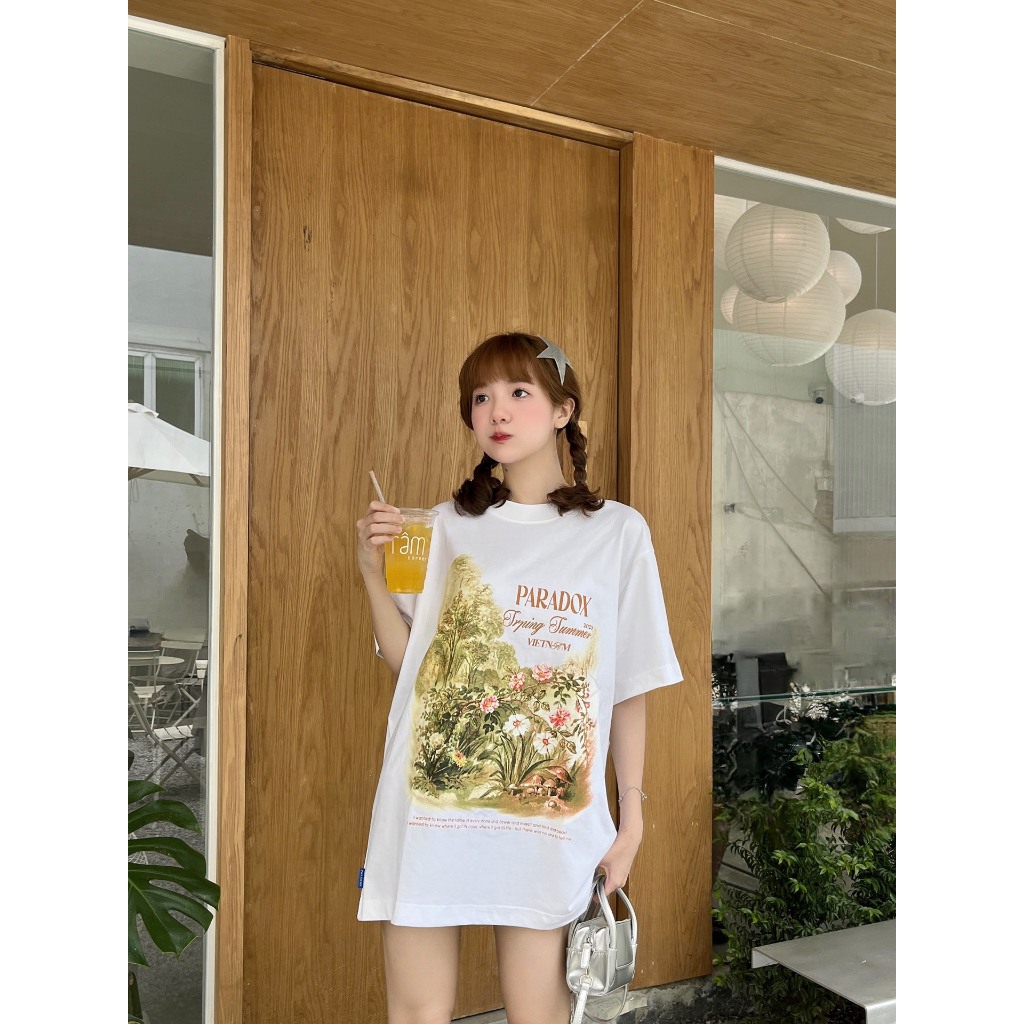 Áo thun form rộng Paradox tay lỡ - Unisex - In hình - THE GARDEN OF MEMORIES TEE - Trắng, Đen