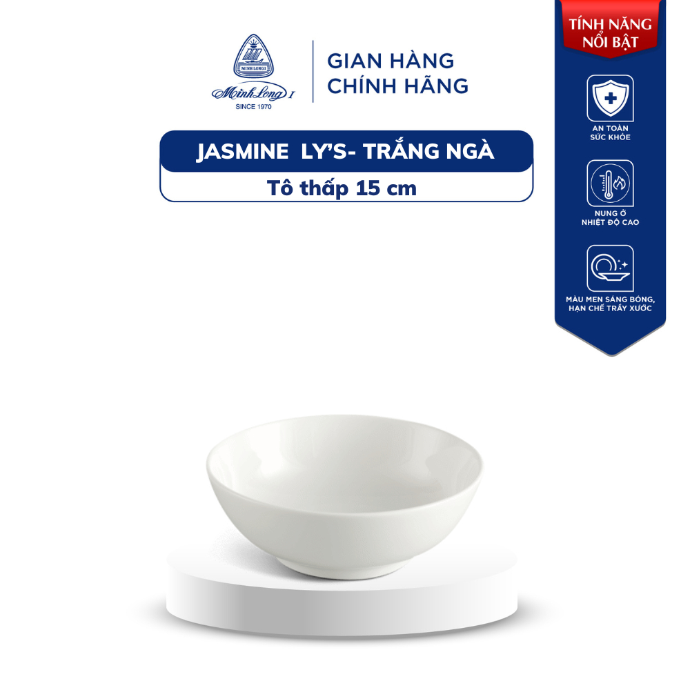 Tô Sứ Minh Long - Jasmine Lys – Trắng Ngà