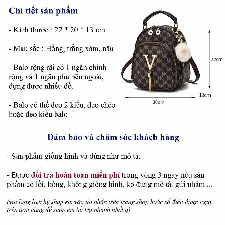 Balo nữ đẹp đeo 2 kiểu đeo chéo hoặc balo V tua Balo đi làm đi