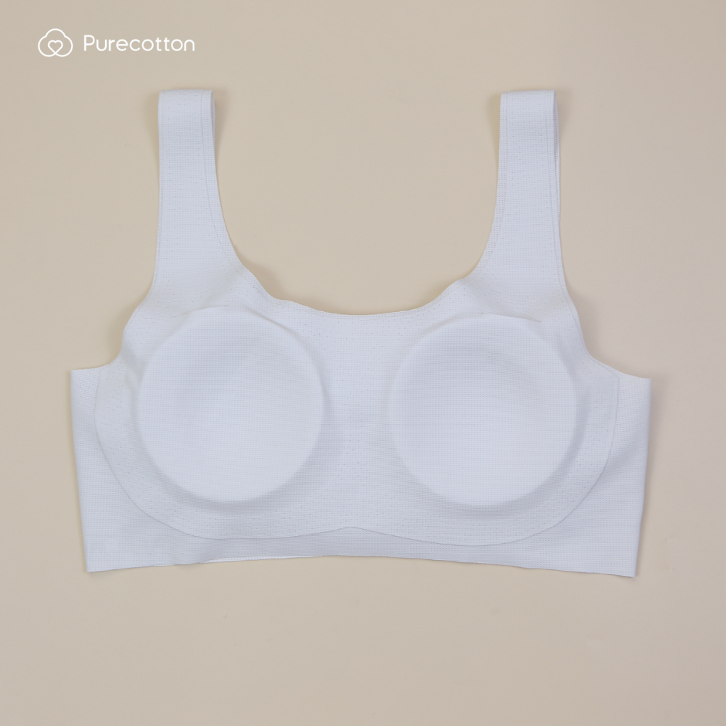 Áo lá học sinh màu xám không viền Purecotton chất liệu cotton cao cấp Beauty Light Bra