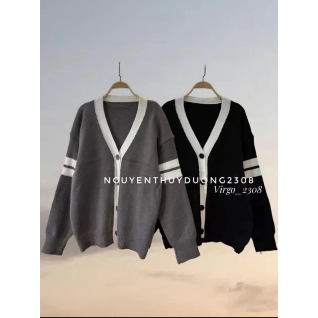 Áo len cardigan phối viền sọc trắng - Springgirl - Cadiganphoivien102_P5K9.10